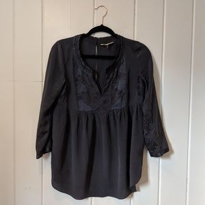 Rebecca Taylor Navy Blue Silk Blouse